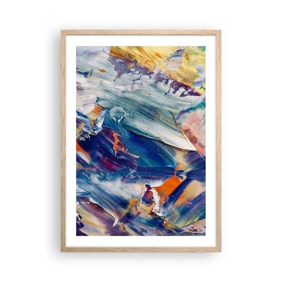 Poster in light oak frame - Whirlwind of Colour - 50x70 cm