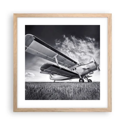 Poster in light oak frame - Winged Pilgrim - 40x40 cm