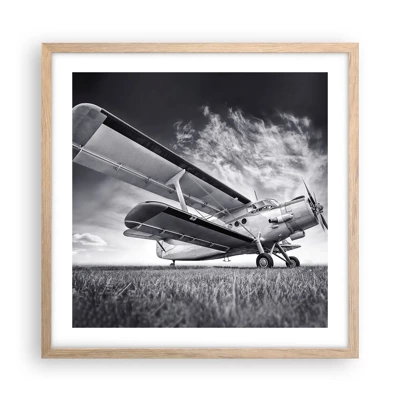 Poster in light oak frame - Winged Pilgrim - 50x50 cm