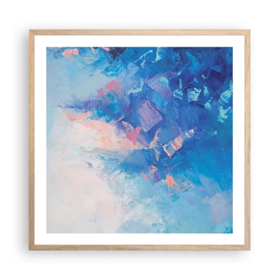 Poster in light oak frame - Winter Abstract - 60x60 cm