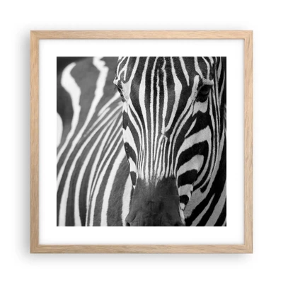 Poster in light oak frame - World Is Black and White - 40x40 cm