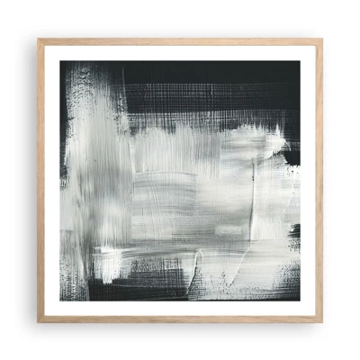 Poster in light oak frame - Woven from the Vertical and the Horizontal - 60x60 cm