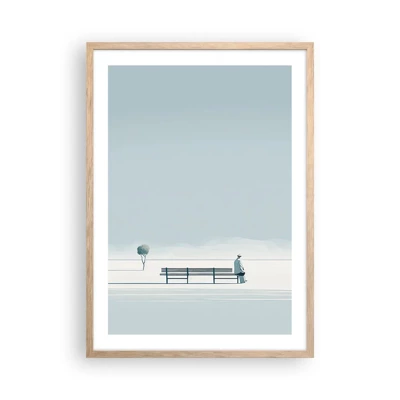 Poster in light oak frame - Yes, I Am Waiting - 50x70 cm