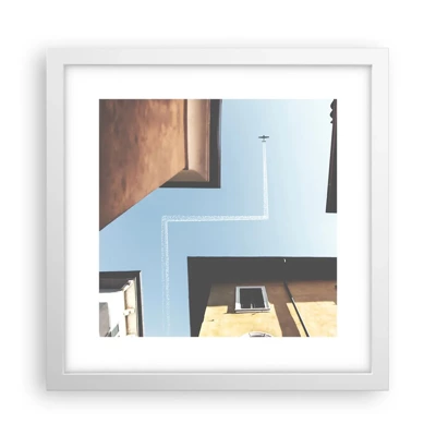 Poster in white frmae - Above City Maze - 30x30 cm