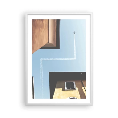 Poster in white frmae - Above City Maze - 50x70 cm