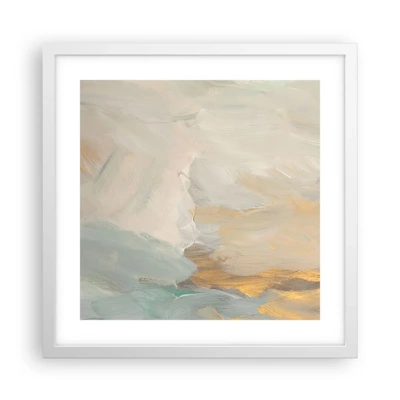 Poster in white frmae - Abstract: Land of Gentleness - 40x40 cm