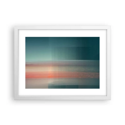 Poster in white frmae - Abstract: Light Waves - 40x30 cm