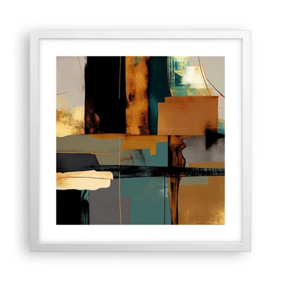 Poster in white frmae - Abstract - Light and Shadow - 40x40 cm