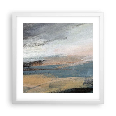 Poster in white frmae - Abstract: Northern Landscsape - 40x40 cm