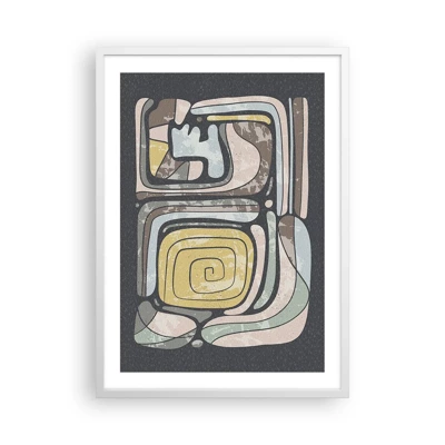 Poster in white frmae - Abstract in Precolumbian Style  - 50x70 cm