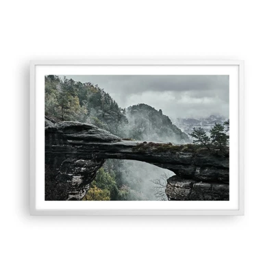 Poster in white frmae - Adventure Is About to Start - 70x50 cm