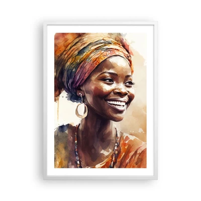 Poster in white frmae - African Queen - 50x70 cm