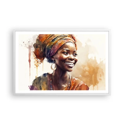 Poster in white frmae - African Queen - 91x61 cm