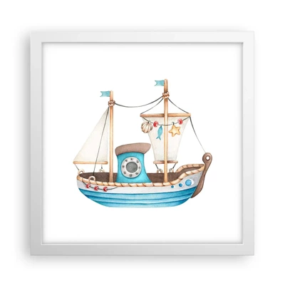 Poster in white frmae - Ahoy, Adventure! - 30x30 cm