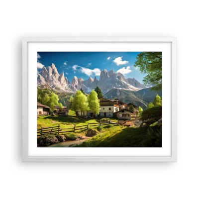 Poster in white frmae - Alpine Idyll - 50x40 cm