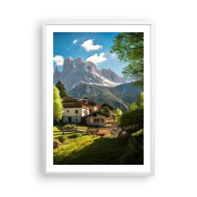 Poster in white frmae - Alpine Idyll - 50x70 cm