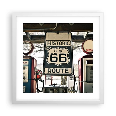 Poster in white frmae - American Retro Trip - 40x40 cm