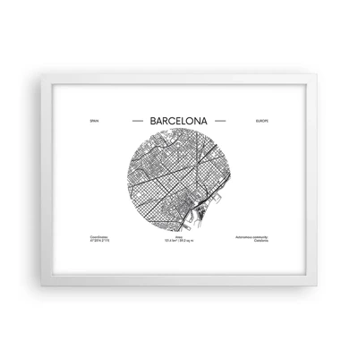 Poster in white frmae - Anatomy of Barcelona - 40x30 cm