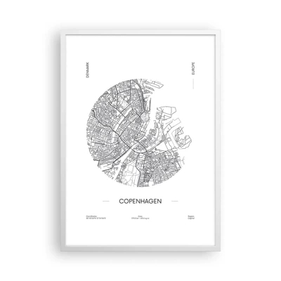 Poster in white frmae - Anatomy of Copenhagen - 50x70 cm