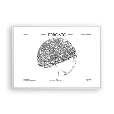 Poster in white frmae - Anatomy of Toronto - 100x70 cm