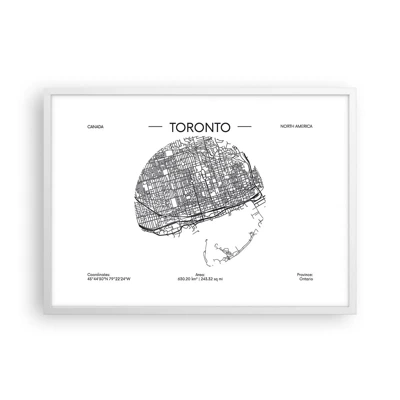 Poster in white frmae - Anatomy of Toronto - 70x50 cm