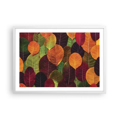 Poster in white frmae - Autumn Mosaics - 70x50 cm