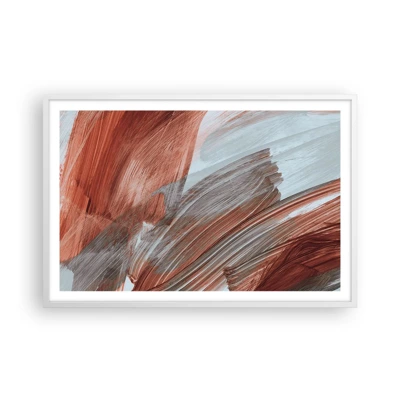 Poster in white frmae - Autumnal and Windy Abstract - 91x61 cm