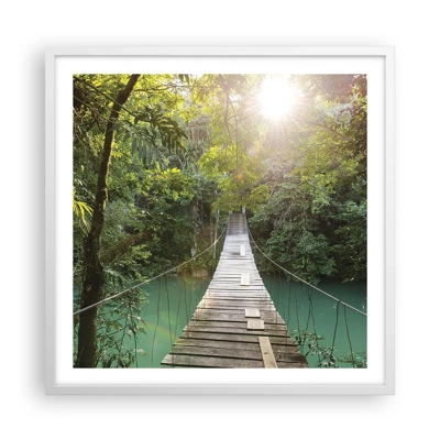 Poster in white frmae - Azure Water in Azure Forest - 60x60 cm