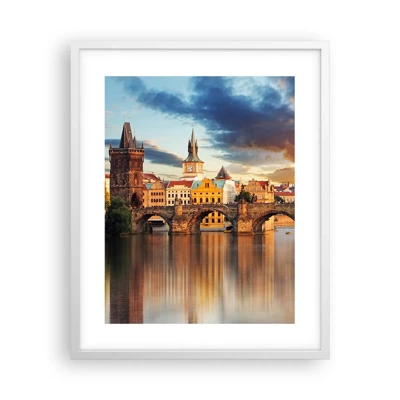 Poster in white frmae - Beautiful Prague - 40x50 cm