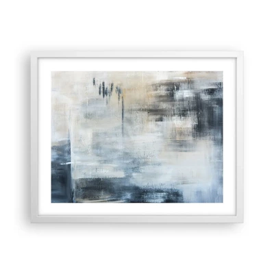 Poster in white frmae - Behind the Curtain of Blue - 50x40 cm