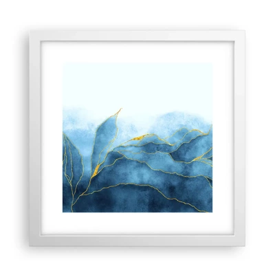 Poster in white frmae - Blue In Gold - 30x30 cm