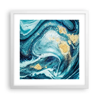 Poster in white frmae - Blue Whirl - 40x40 cm