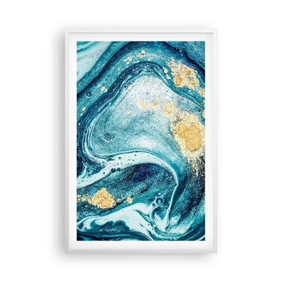 Poster in white frmae - Blue Whirl - 61x91 cm