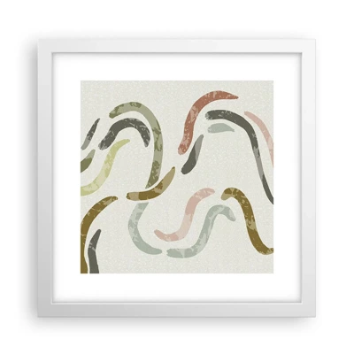 Poster in white frmae - Cheerful Dance of Abstraction - 30x30 cm