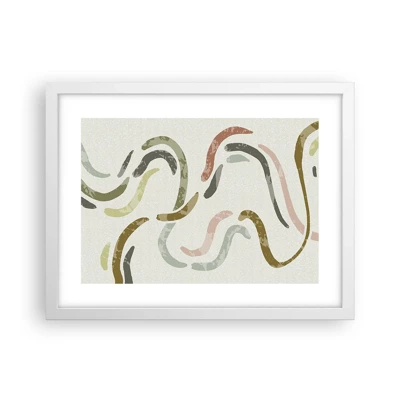Poster in white frmae - Cheerful Dance of Abstraction - 40x30 cm