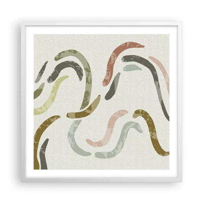 Poster in white frmae - Cheerful Dance of Abstraction - 60x60 cm