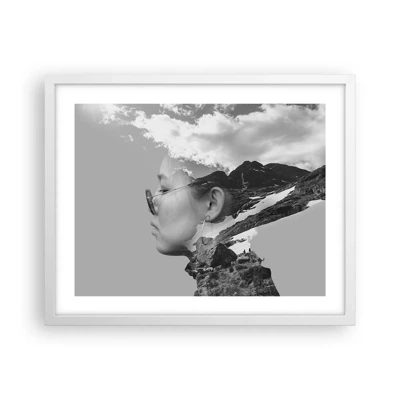 Poster in white frmae - Cloudy Portrait - 50x40 cm