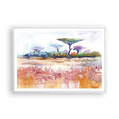 Poster in white frmae - Colour of Savannah - 100x70 cm