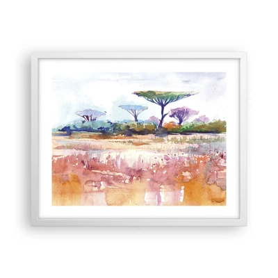 Poster in white frmae - Colour of Savannah - 50x40 cm