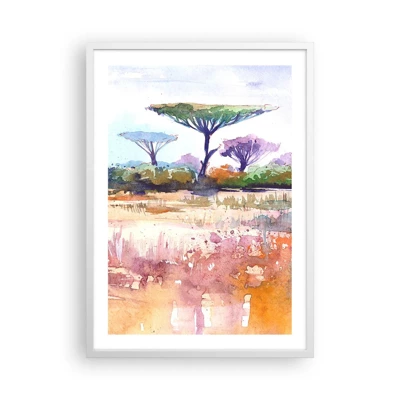 Poster in white frmae - Colour of Savannah - 50x70 cm