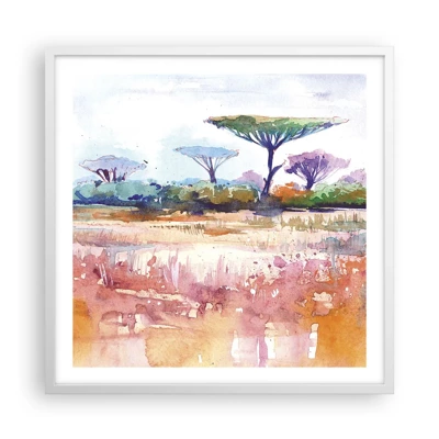 Poster in white frmae - Colour of Savannah - 60x60 cm