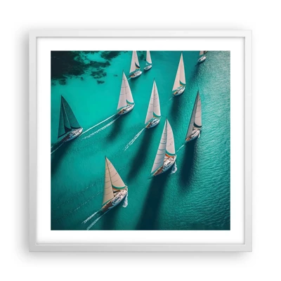 Poster in white frmae - Competing with the Wind - 50x50 cm