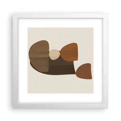 Poster in white frmae - Composition in Brown - 30x30 cm