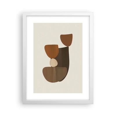 Poster in white frmae - Composition in Brown - 30x40 cm