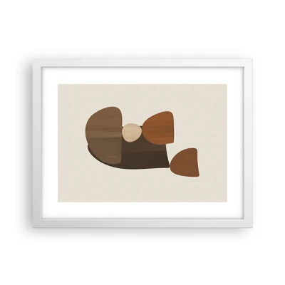 Poster in white frmae - Composition in Brown - 40x30 cm