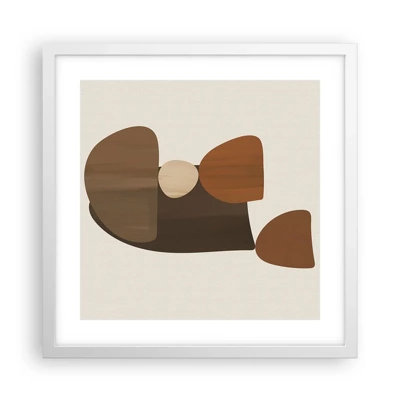 Poster in white frmae - Composition in Brown - 40x40 cm