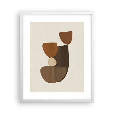 Poster in white frmae - Composition in Brown - 40x50 cm