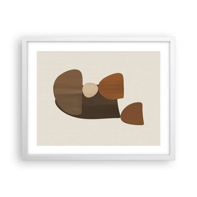 Poster in white frmae - Composition in Brown - 50x40 cm