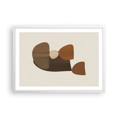 Poster in white frmae - Composition in Brown - 70x50 cm