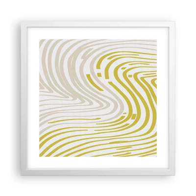 Poster in white frmae - Composition with a Gentle Curve - 40x40 cm